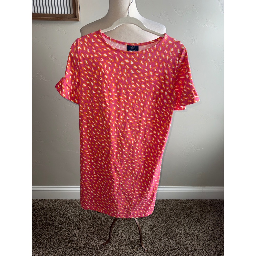 Sailor Sailor Pink Orange Leopard Print T Shirt Dress Short Sleeve Women's Small